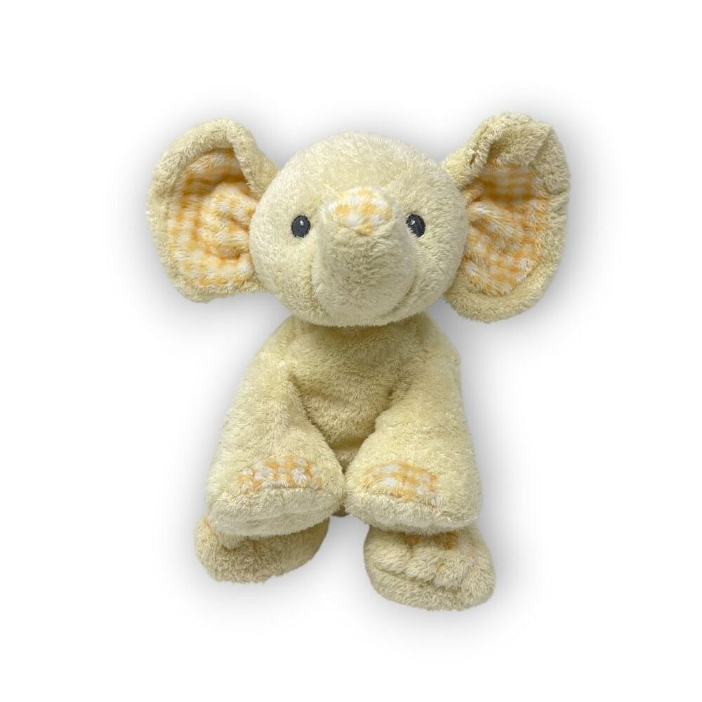 Ty Beanie Babies Pluffies Penut Elephant Stuffed Plush Yellow Gingham No Tag